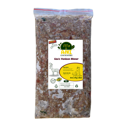 Lisa's Venison Dinner: for chicken and carrot allergies