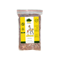 Dog food package with a yellow label on a yellow background