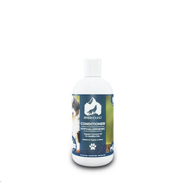 Bottle of Riverhound conditioner on a white background