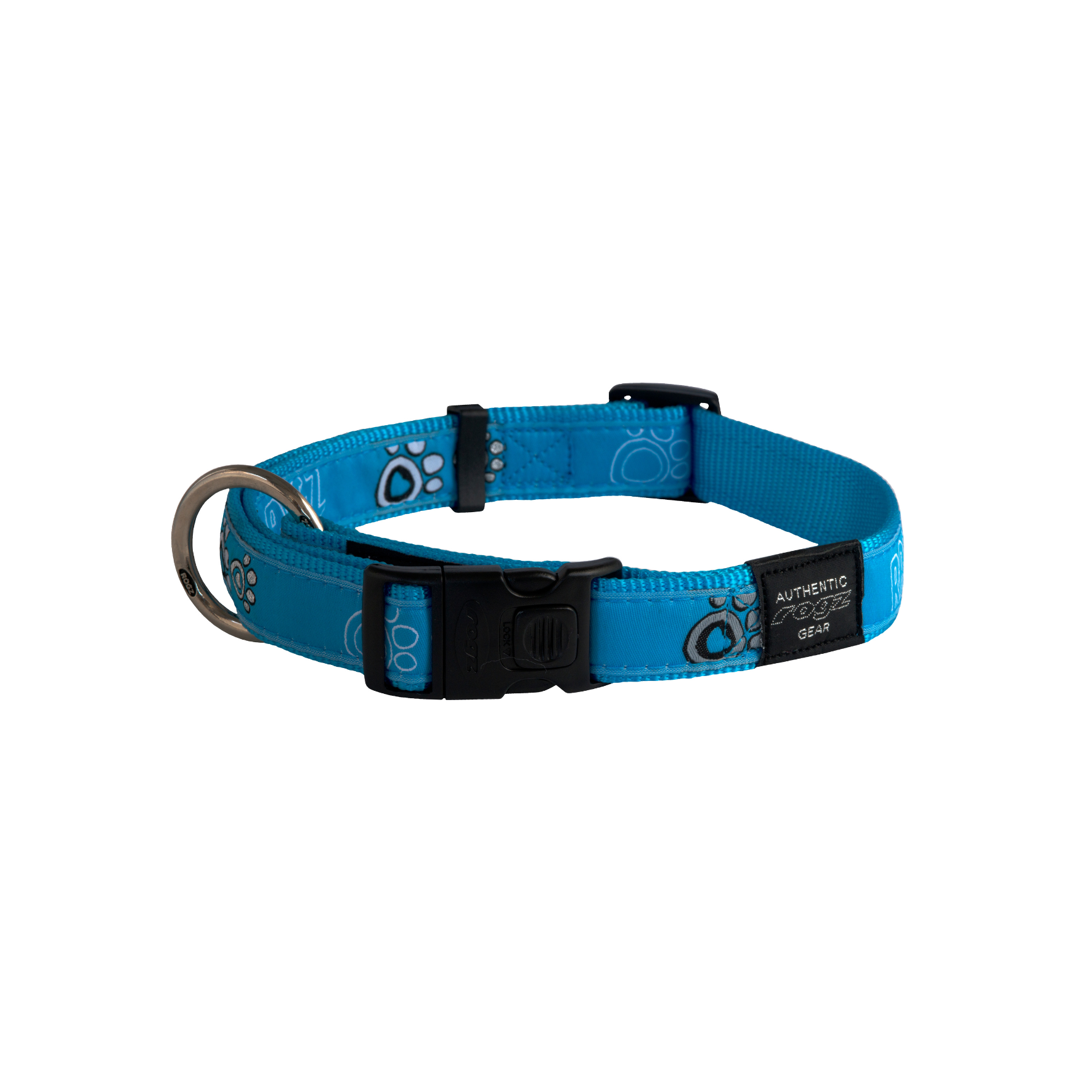 Rogz Collar - Turquoise Paw Medium Accessories