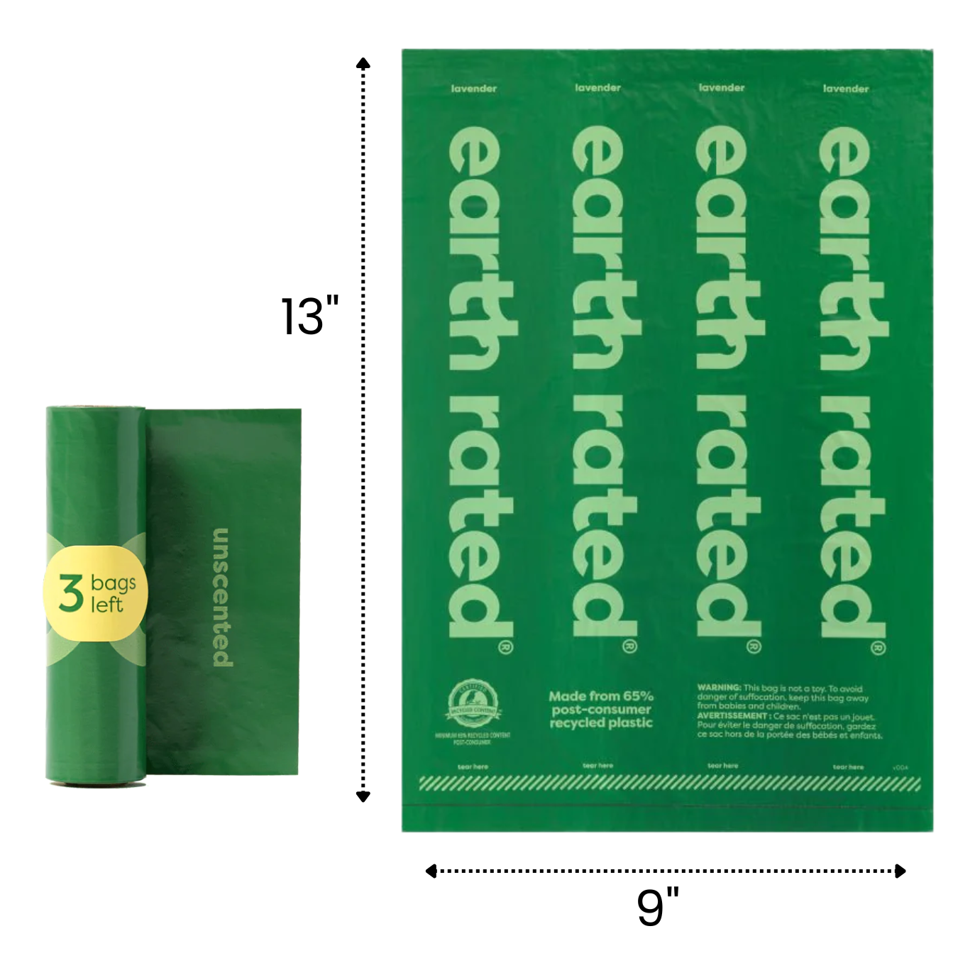 Biodegradable Unscented Dog Waste Bags – Box of 120 Refill Rolls