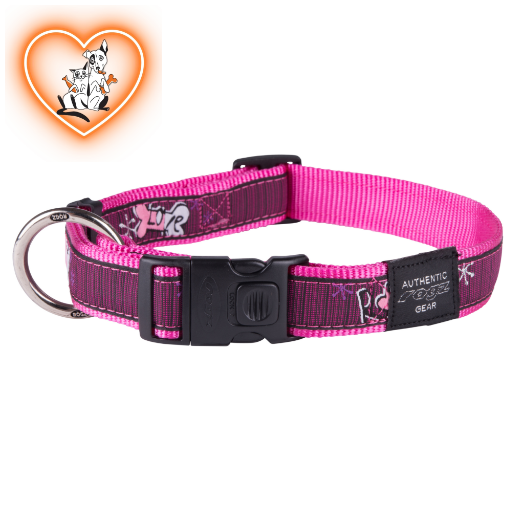 Rogz Collar - Pink Love Extra Large Accessories