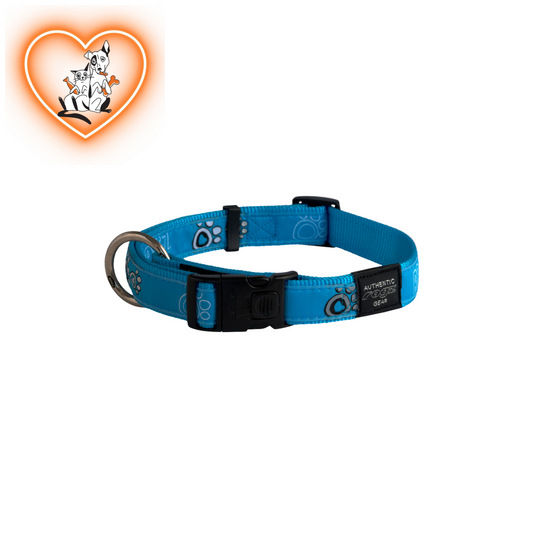 Rogz Collar - Turquoise Paw Small Accessories