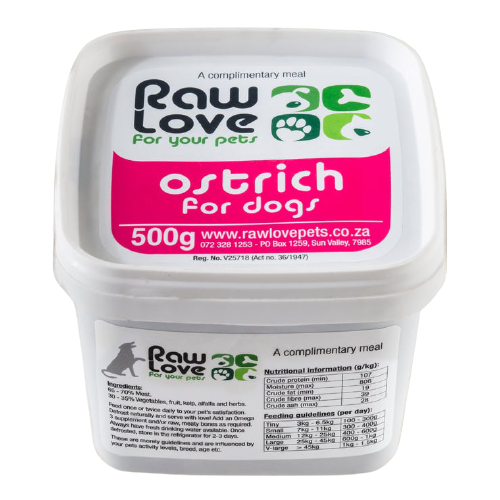 Ostrich for Dogs: 500g-1kg